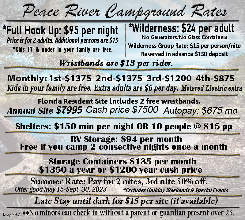 Rates, Prices, Camping